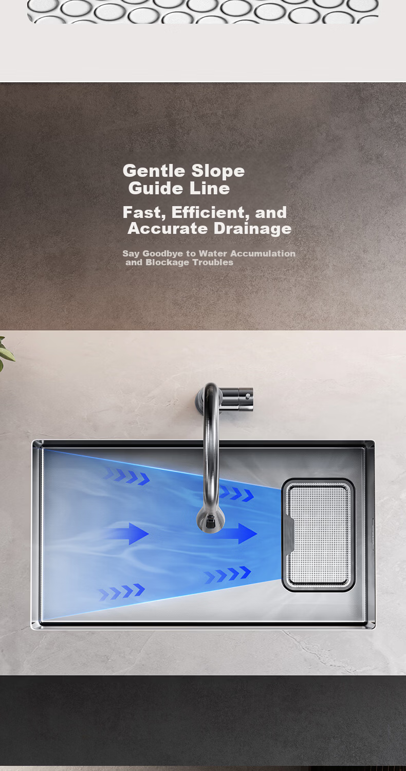 HIGOLD H1 Series Stainless Steel Slag Collection Roll-up Sink with Multifunctional Pull-out Faucet 60*43cm 8