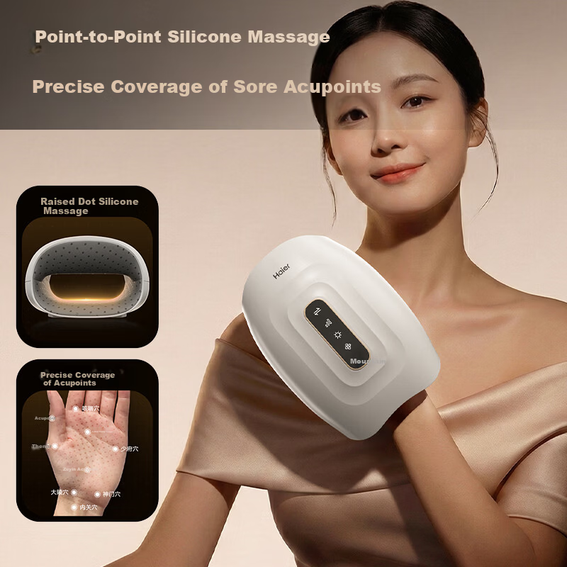 Haier Hand Massager Hand Warmer Finger Palm Wrist Joint Tendonitis Heat Therapy Relaxation Gift for Parents Boyfriend Girlfriend Birthday HL-H1M
