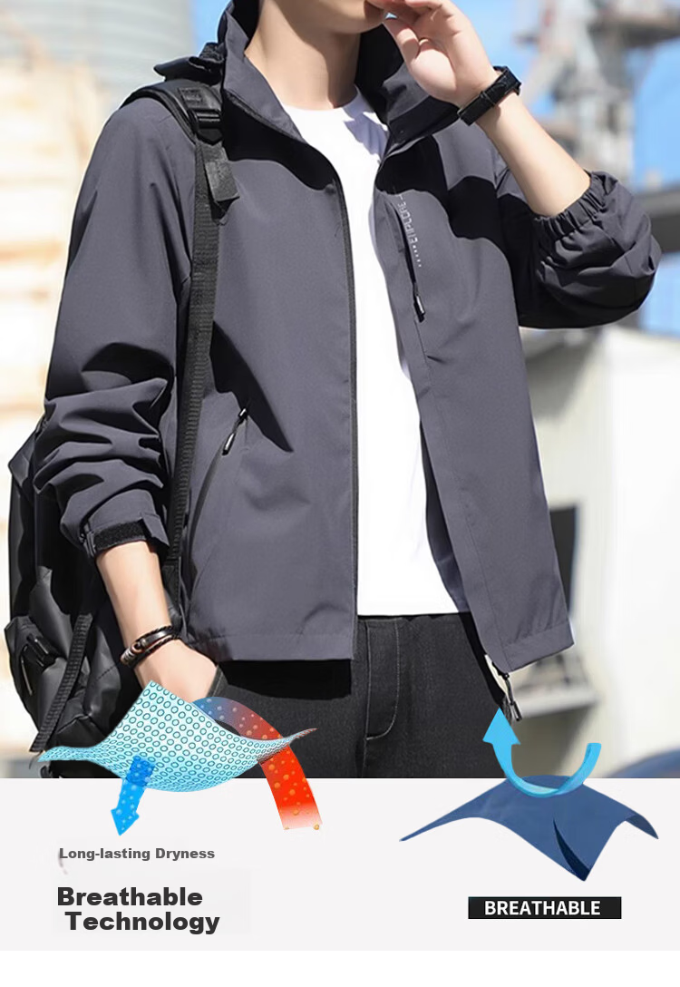 JEEP SPIRIT Unisex 3-in-1 Windproof Waterproof Warm Jacket Dark Gray 2XL 4