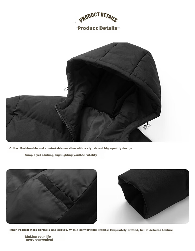 Warrior Hooded Cotton Padded Jacket New Winter Thickened Windproof Warm Casual Cotton Coat 7