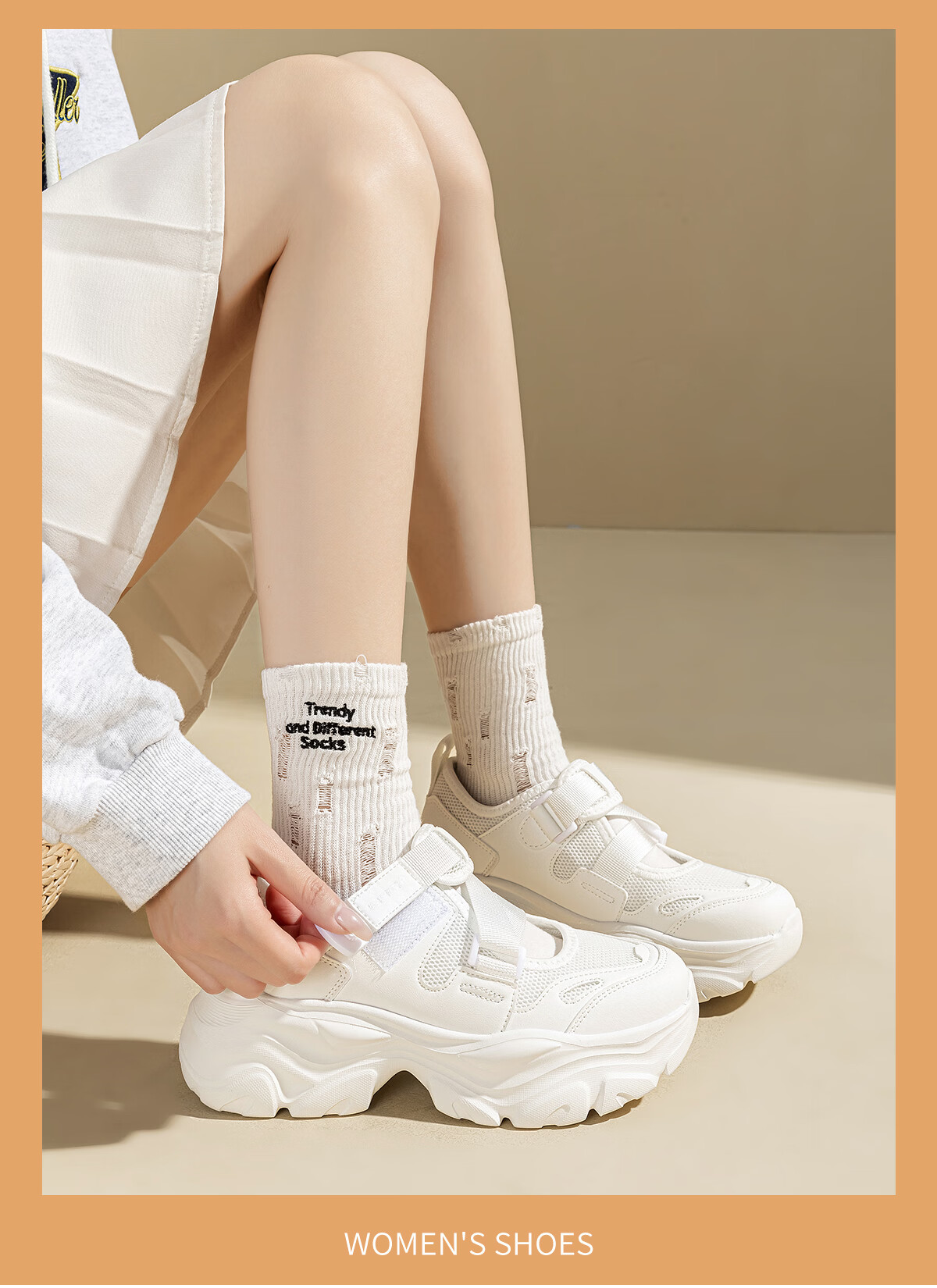 Warrior Thick-Soled Women's Sandals Summer New Breathable Versatile Soft Sole Comfortable Height-Increasing Sports Dad Shoes Size 36 17