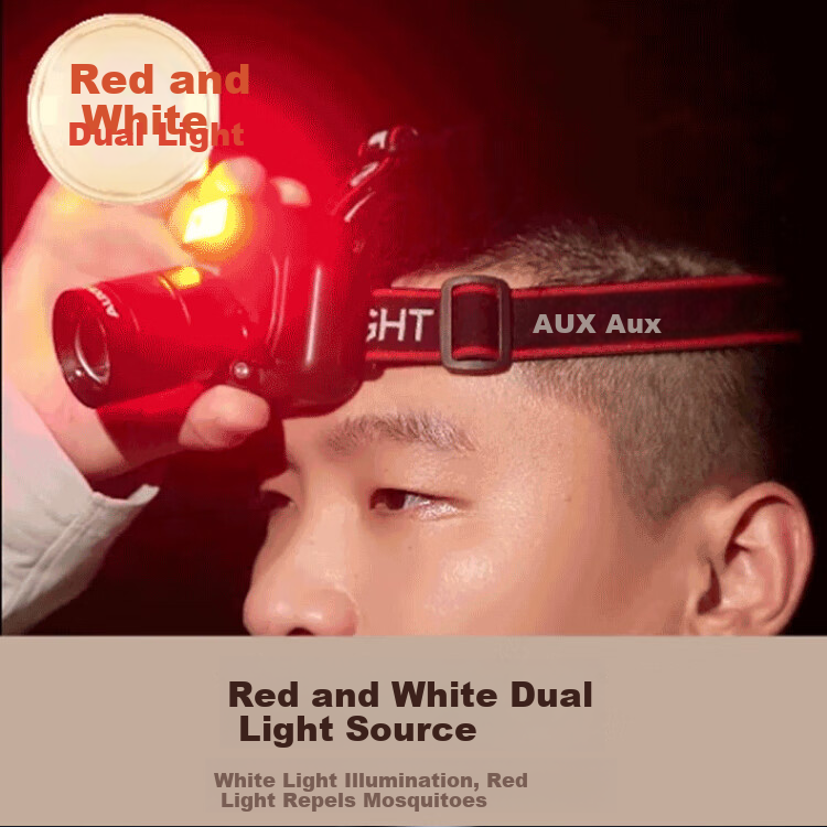 AUX Sensor Headlamp, High Brightness Night Fishing Light, Head-Mounted Flashlight, Long Battery Life, Outdoor Fishing Lamp, for Catching Snakes 8