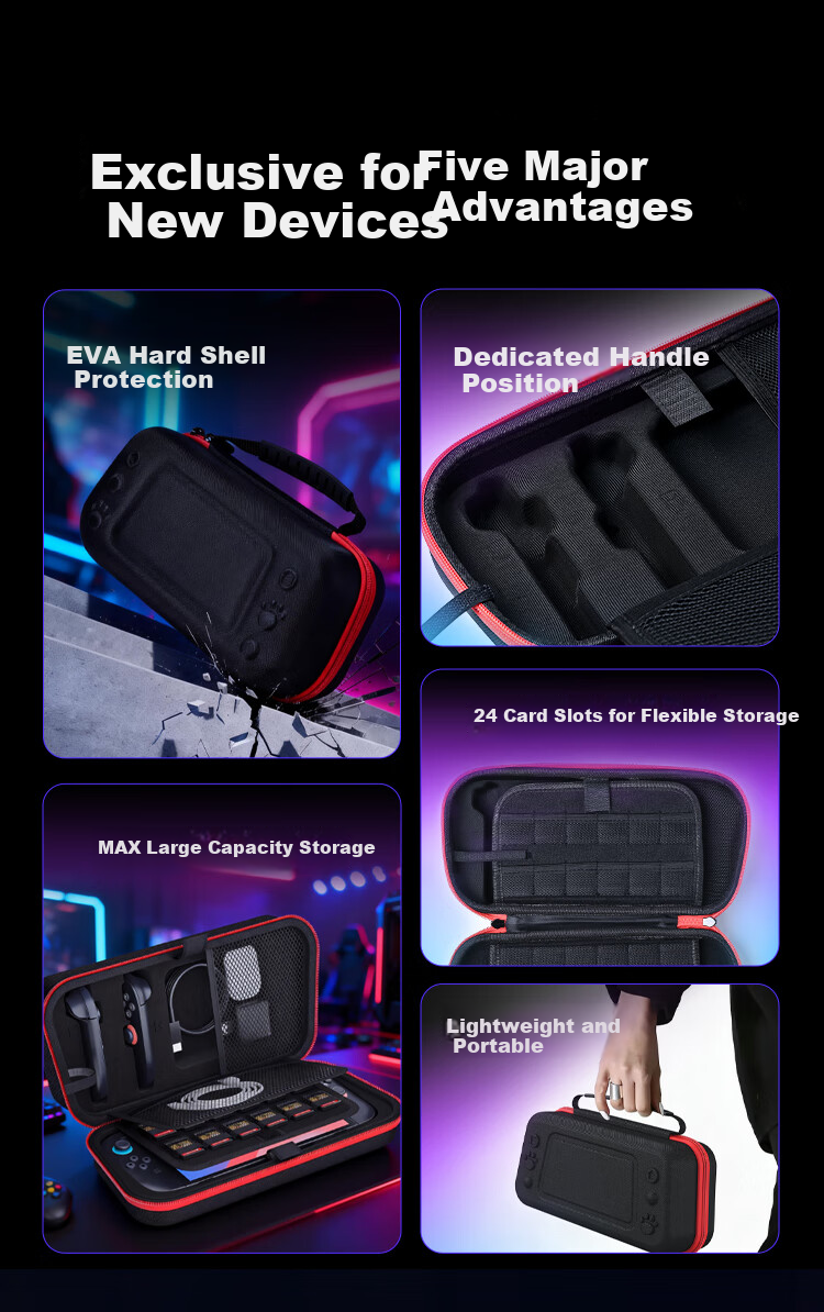 NVV Switch 2 Storage Bag NS2 Game Console Protective Case Portable Handheld Controller Grip Full Set Large Capacity Accessories Shockproof Hard Case NG-P2S 2