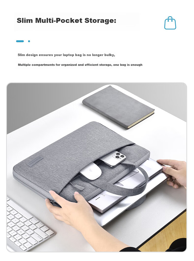 BRINCH Full-Open Laptop Briefcase 15.6/16 Inch Unisex Business Lightweight Laptop Bag 4