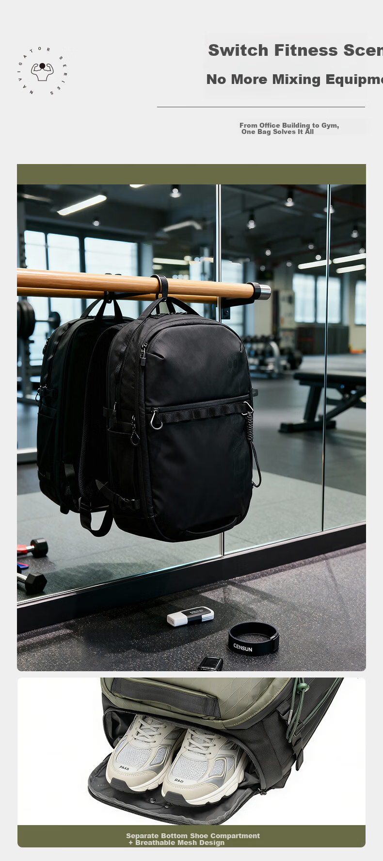 LEVEL8 Navigator Stealth Backpack 16-inch Laptop Bag Unisex Commuter Outdoor Camera Travel Backpack 7
