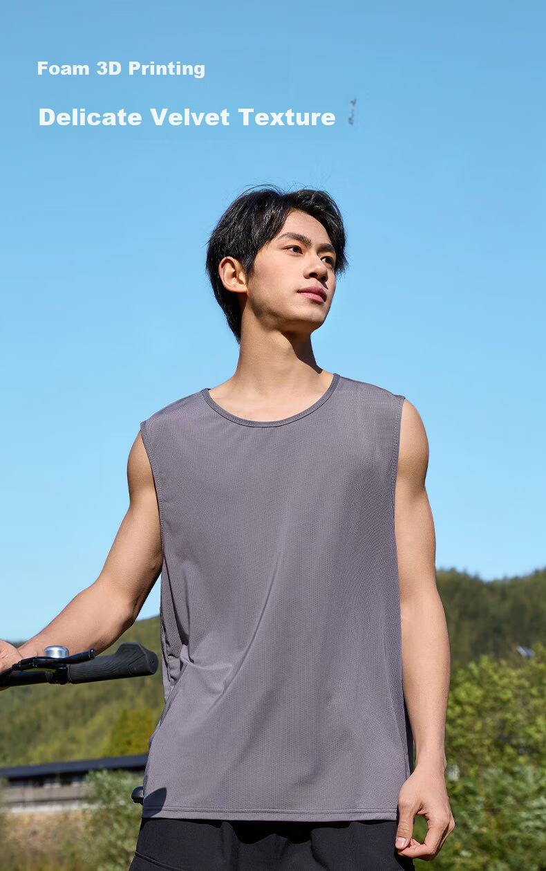 Baleno S&K Series Ice Silk Vest Men Summer Sports Breathable Quick-Dry Sleeveless Casual T-Shirt 5