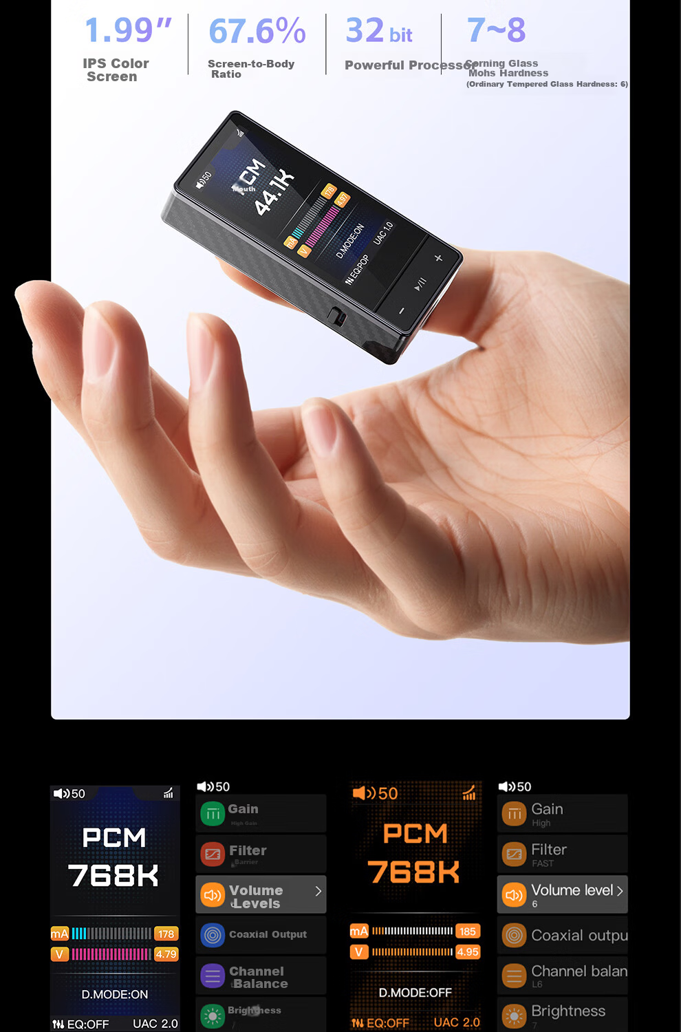 FiiO QX13 Portable HiFi Android Apple DSD Hardware Decoding Mobile Tablet Headphone Amplifier Sound Card Black (Carbon Fiber Edition) 5
