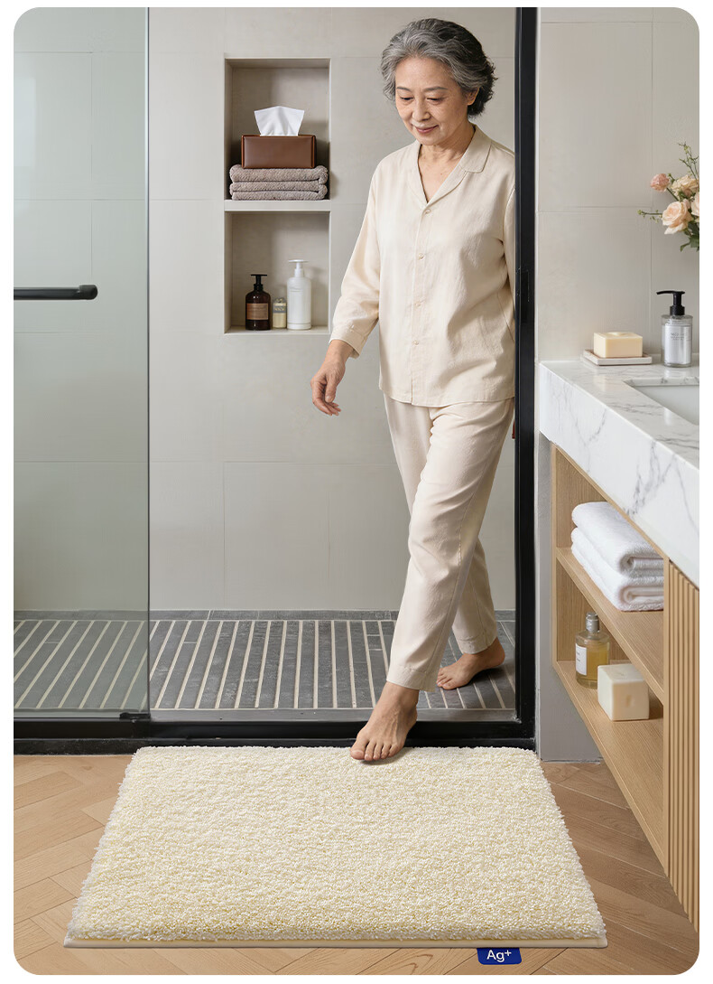 Da Jiang Small Blue Removable Washable Floor Mat Bathroom Door Water Absorption Foot Mat Toilet 50x80cm Carpet Surface Only 1 Piece 3