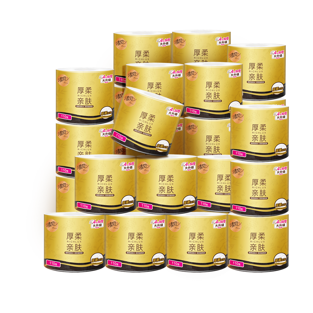 APP Core Roll Toilet Paper, Thick And Soft, 4-Ply, 110g*30 Rolls, Tissue Paper, Whole Box, Toilet Paper, Roll Paper