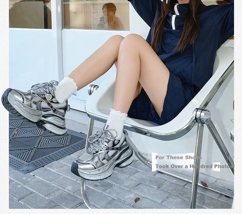 CAMEL Silver Moon Outdoor Retro Dad Shoes Thick Sole Casual Shoes L24A283742A Coffee/Green (Women's) Size 39 23