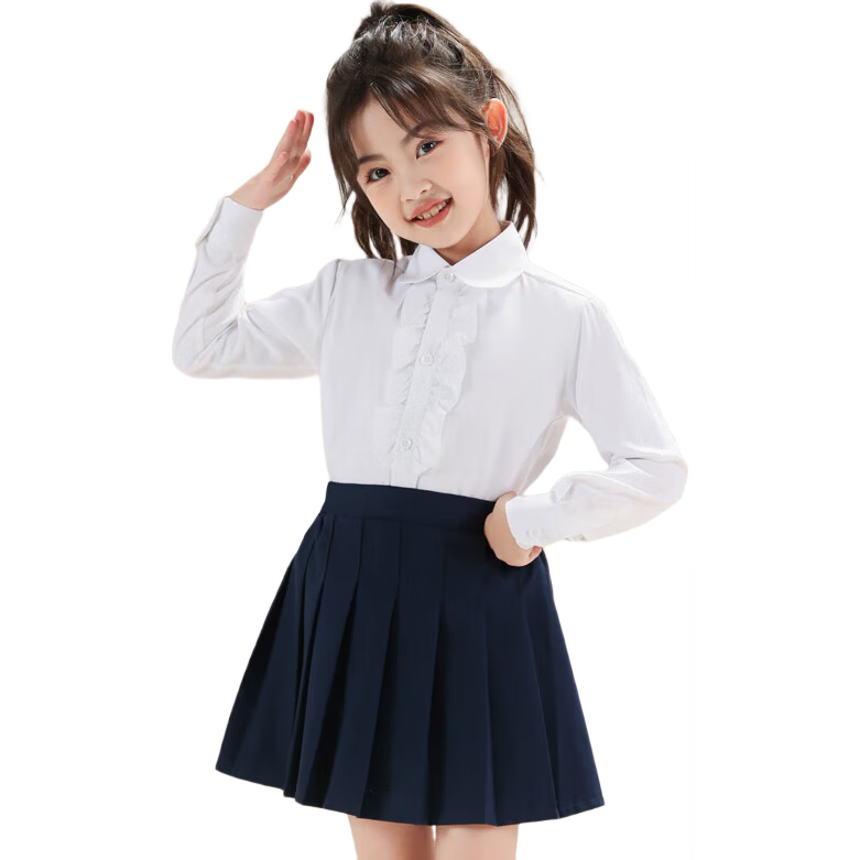 Yinuofang Girls' Pleated Skirt with Safety Shorts Burgundy for Children's Day Performance Chorus Uniform Dark Blue Performance Skirt Girls' Skirt