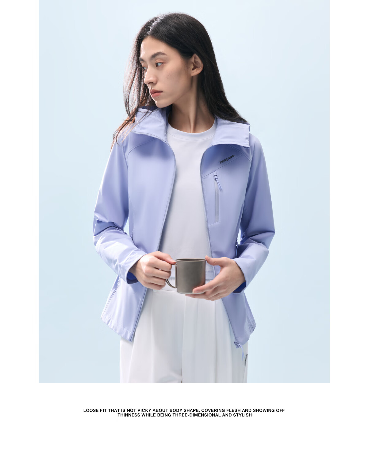Xiongmao Liu Yifei Same Style [Wanye Soft] Hooded Soft Shell Jacket, Water-Repellent, Windproof, Slim-Fit Coat for Women 1176 23