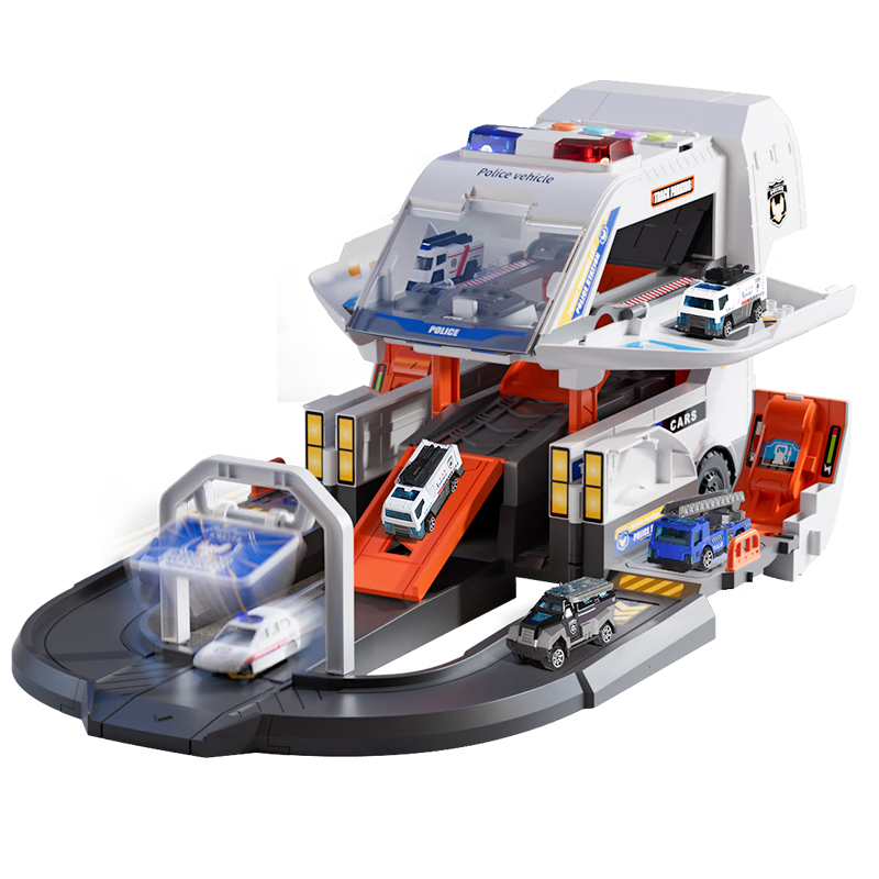 Kuangyeqishi Children's Toy, Boys' Transforming Track Police Car, Large Toy Car Model, Birthday Gift for Boys And Girls Aged 3-6