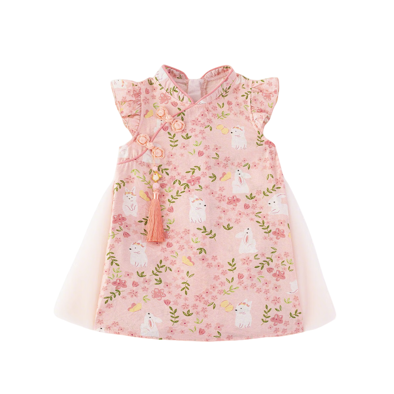 Babyprints Girls Summer Sleeveless Princess Dress Traditional Style Mesh Cute Baby Birthday Dress Butterfly 90cm