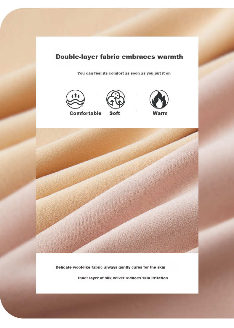 Yiershuang [Anti-Mite Deodorant] Autumn Winter Cashmere Silk Thermal Underwear Set 5A Antibacterial Women's Fleece-Lined Top and Bottom 10
