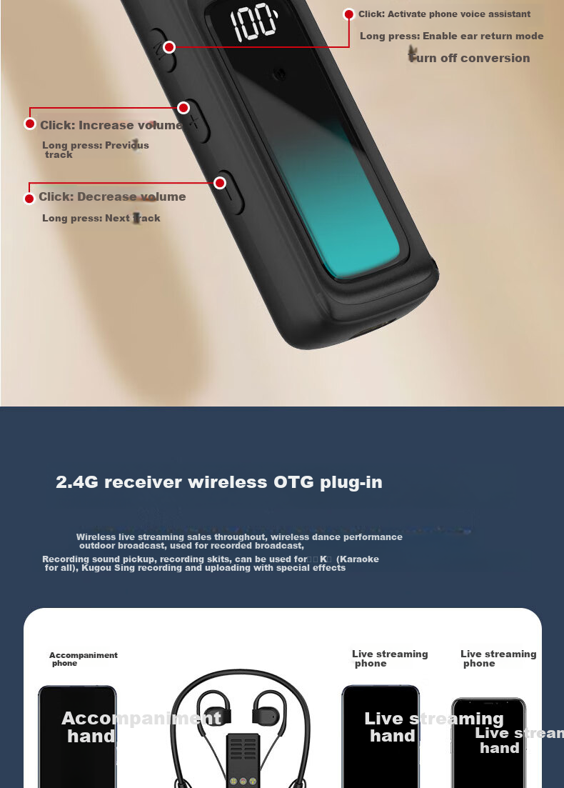 Cuckoo G16 New Open-Style Live Streaming Sound Card Set with Headphones and Microphone All-in-One Wireless Neckband Singing Device for Influencers 15