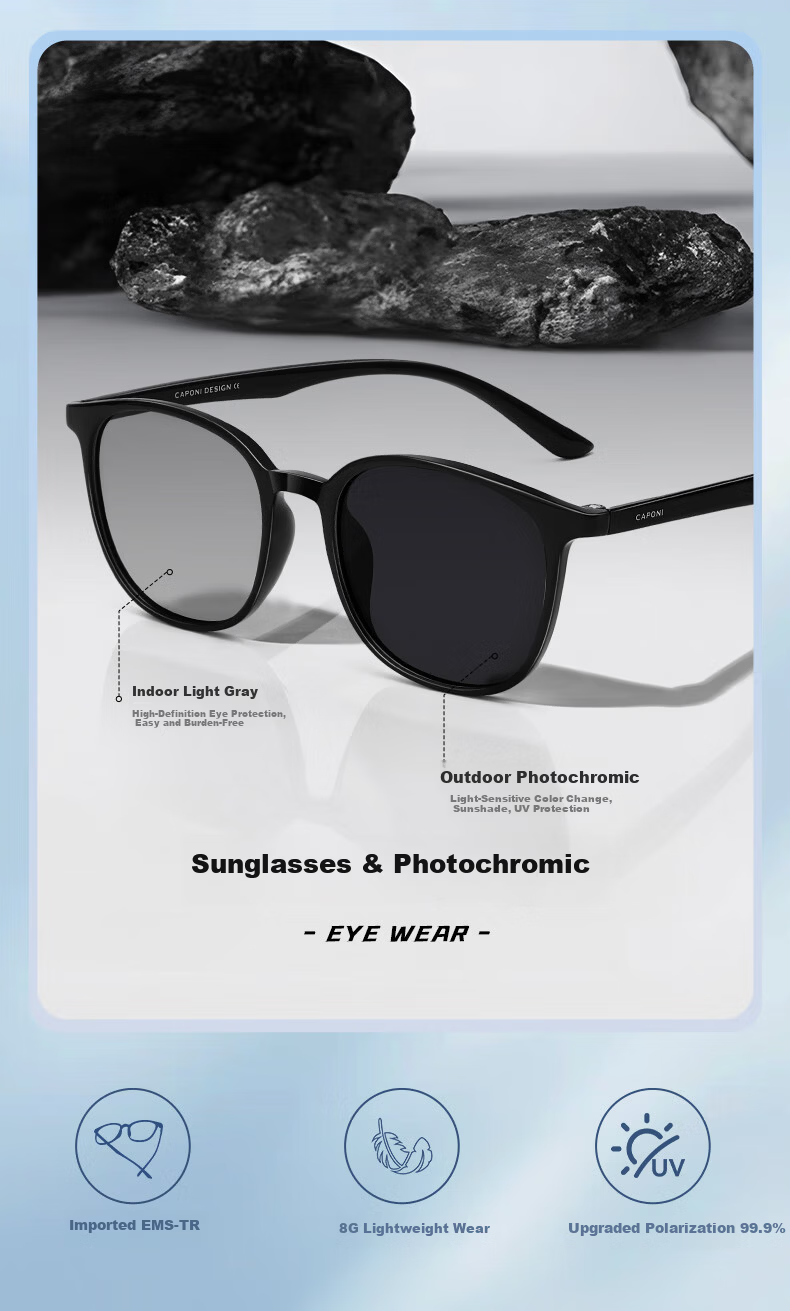 Jiaboli Ultra-Light Photochromic Polarized Sunglasses Driving Glasses Unisex Day and Night Use UV Protection 2