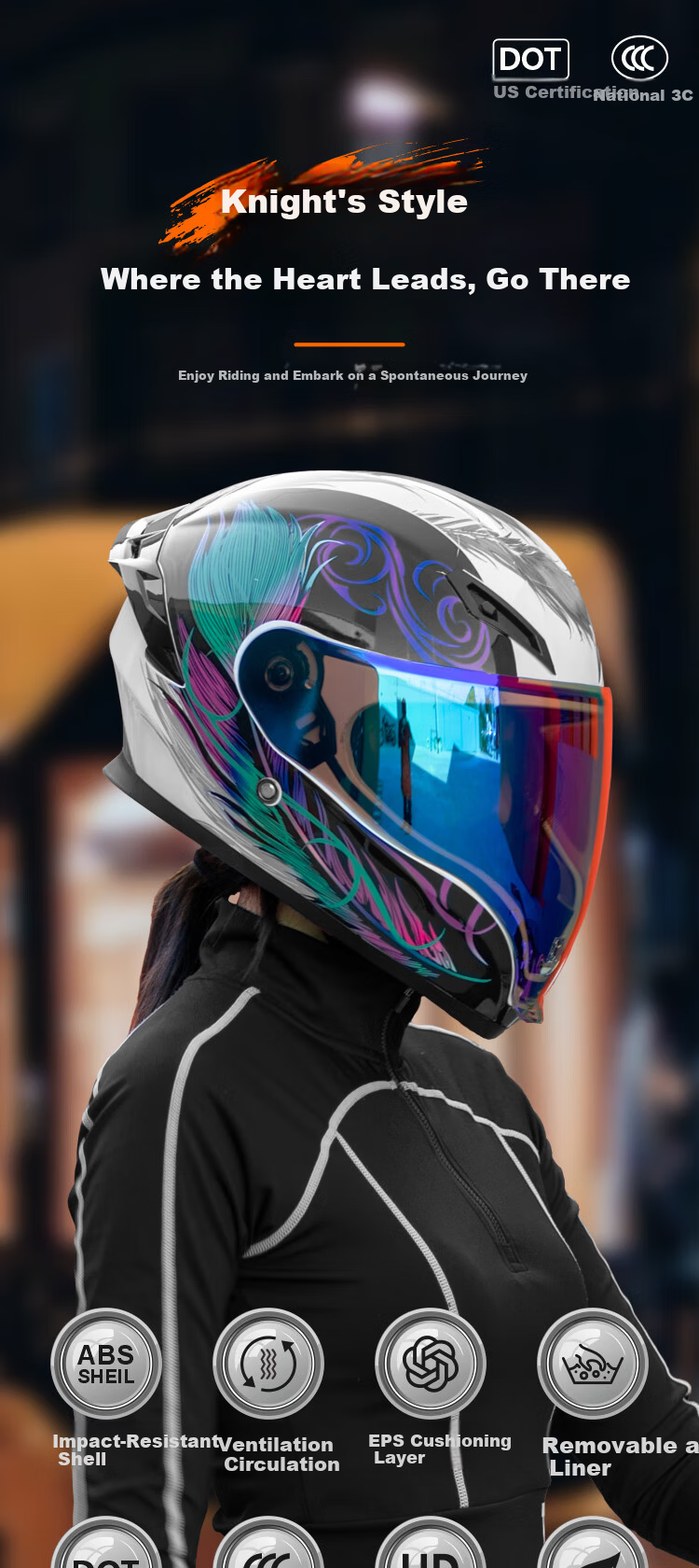 Forever 3C Certified Motorcycle Helmet Unisex Electric Vehicle Full Face Helmet Dual Lens Safety Cap ZKK999 Matte Black Speed [Anti-Fog Outer Lens + Colorful Inner Lens] 1