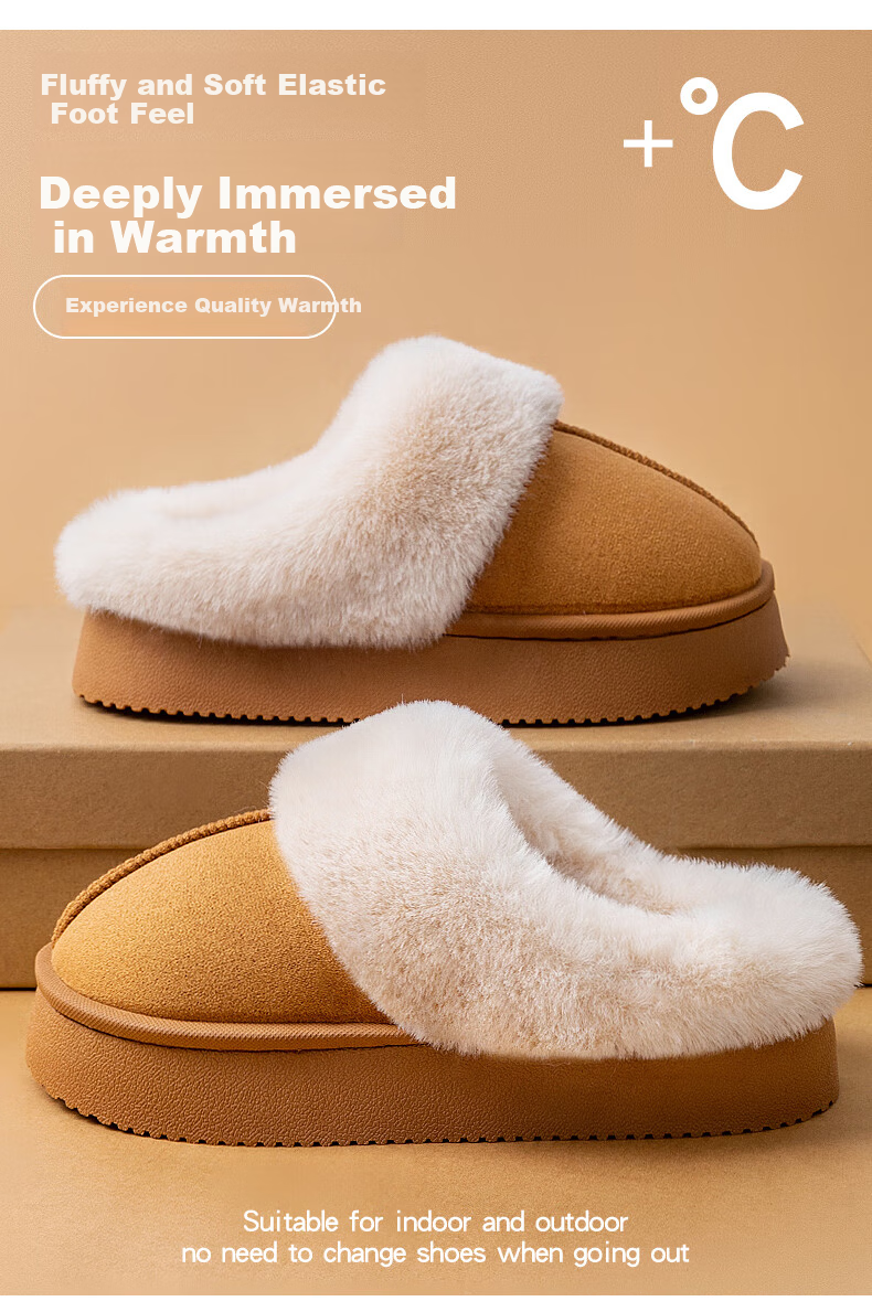 YUZHAOLIN Unisex Winter Fashion Plush Warm Indoor Cotton Slippers YG269 2