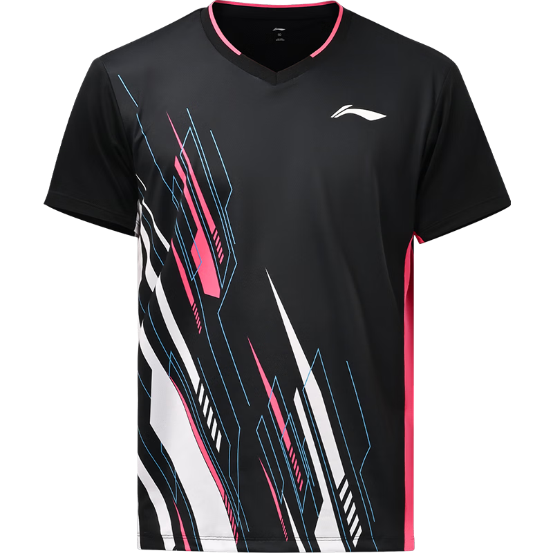 LI-NING Badminton Shirt Unisex Provincial Team Series Short Sleeve Competition Jersey T-Shirt Sportswear Standard White S