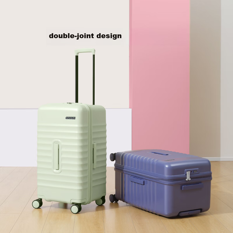 Mei Travel Luggage 24-Inch Large Capacity Deep Compartment Trolley Case PC Material Travel Suitcase NN0 Matcha Green