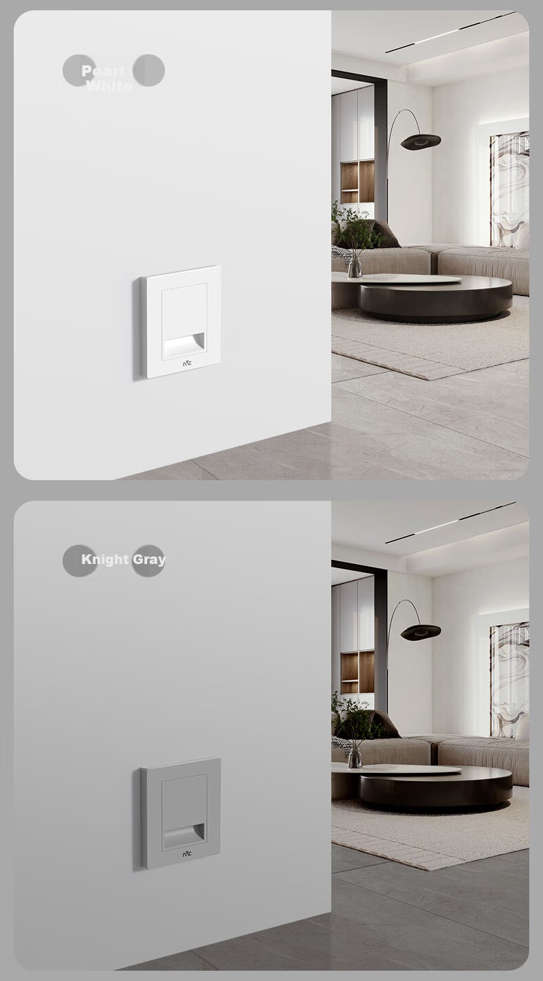NVC Radar Sensor Smart Footlight Night Light 86 Embedded Corridor Passageway Silver Gray 9