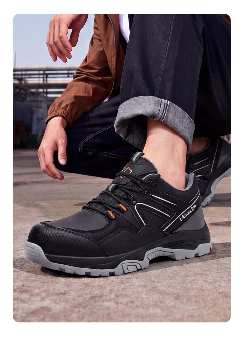 BlueOwl Shield Men's Summer Lightweight Breathable Odor-Resistant Steel Toe Anti-Smash Anti-Puncture Safety Work Shoes D291L Size 38 11