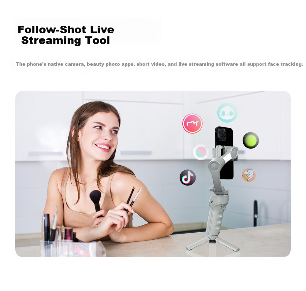 Tuoqi M01 Smartphone Gimbal Stabilizer Professional 3-Axis Anti-Shake All-Scenario Tracking Live Streaming Vlog Tool Smart Handheld Gimbal AI Tracking Eight Modes Standard Edition 24