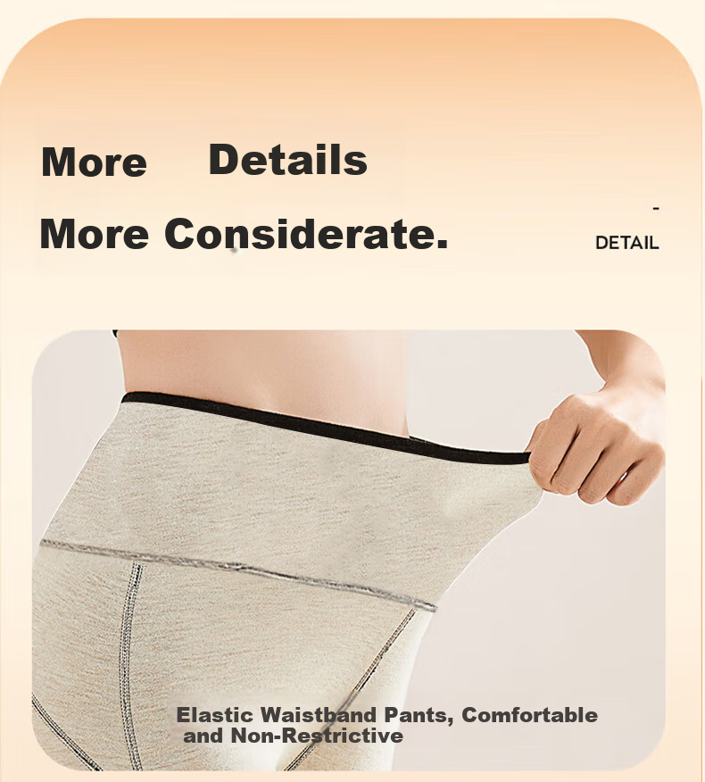 BOPRUIEY Women's High-Waist Thermal Wool and Silk Blend Leggings, Fleece-Lined Slimming Antibacterial Butt-Lifting Pants 4