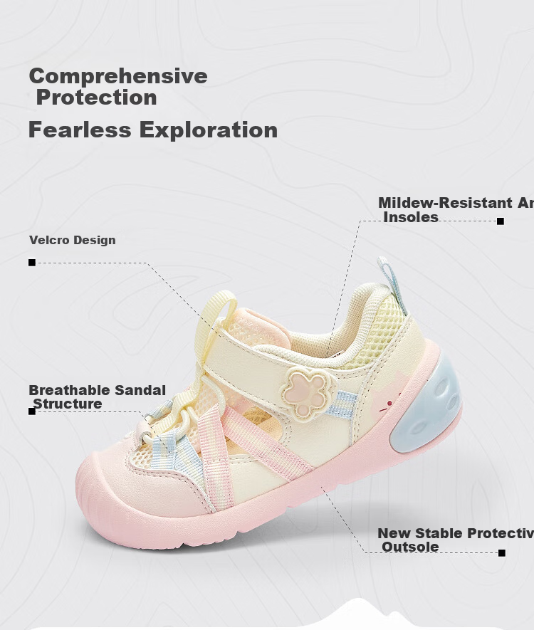 Balabala Kids Functional Shoes Children's Shoes Toddler Shoes Boys Girls Sandals 2026 Summer New Breathable Sports Shoes Cool 2