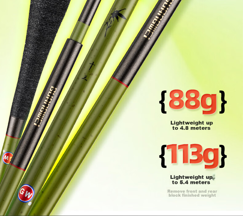 GW Bamboo Xianfeng Carbon Ultra-Light Crucian Carp Fishing Rod Hand Rod 3H28 Action 4.8m 2
