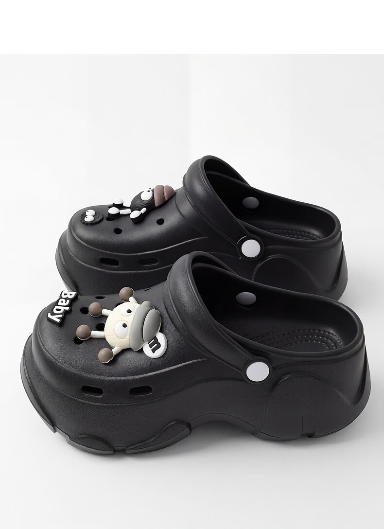 YUZHAOLIN Women's Hole Sandals Beach Slippers Thick Sole Height Increasing Outdoor Slippers 4