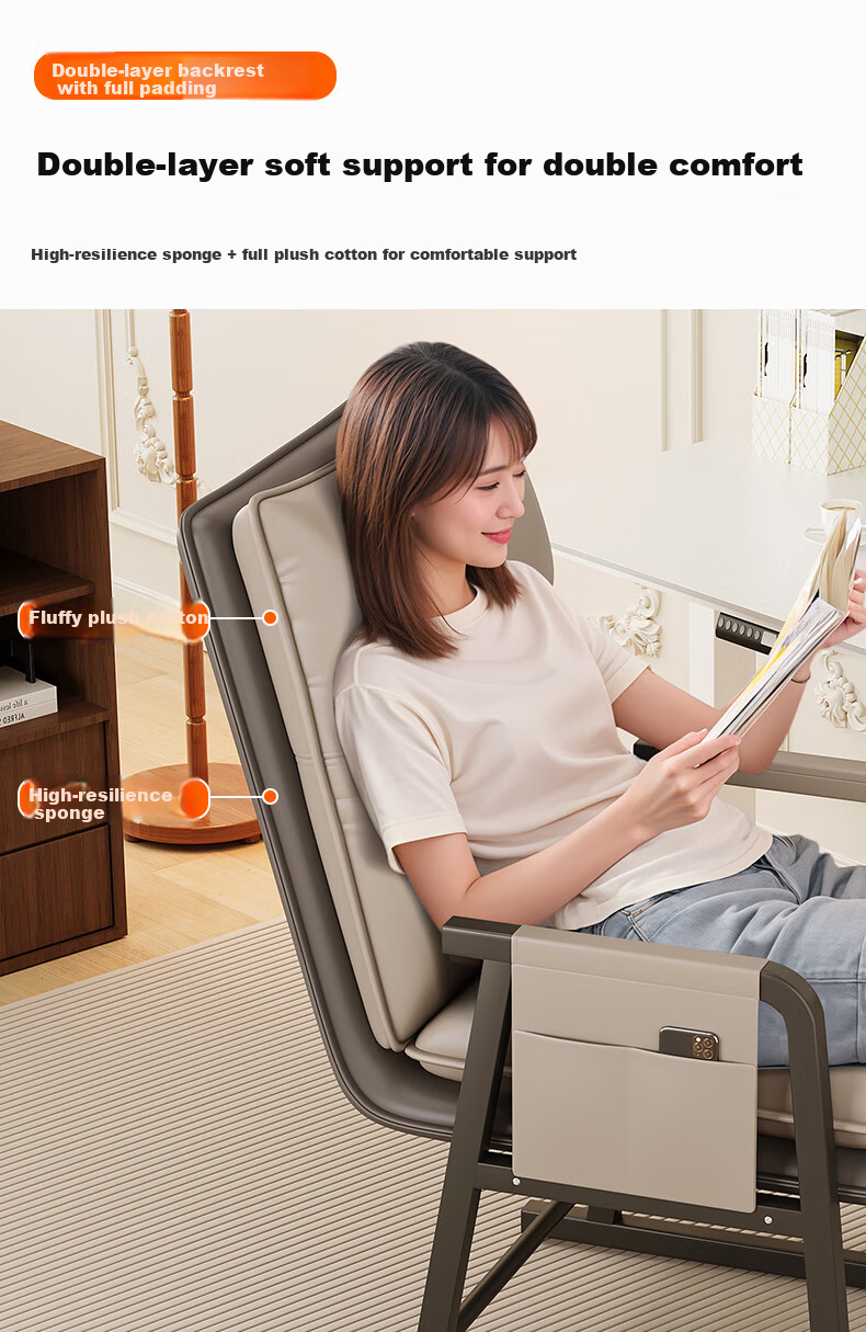 Chibilun Computer Chair Reclining Office Chair Home Lazy Sofa Dormitory Backrest Study Chair Gaming Chair 7