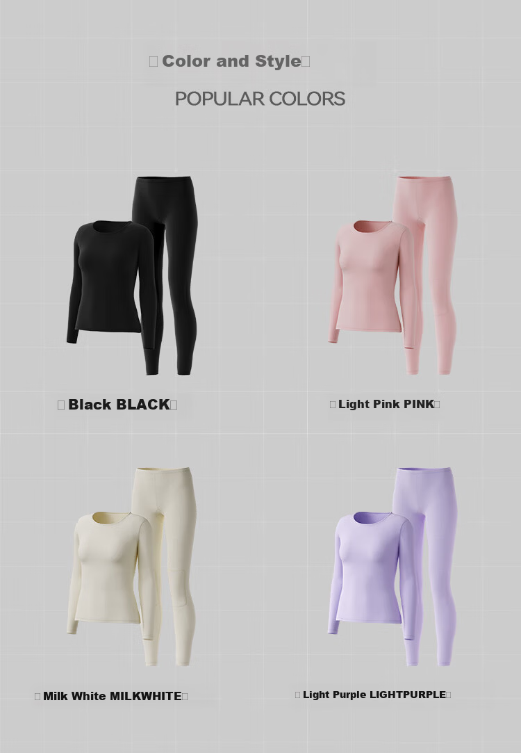 HLA [Xiao Huo Air8] Thermal Underwear Unisex Double-Sided Fleece 230g Antibacterial Heating Patch Autumn Shirt and Pants Set 31