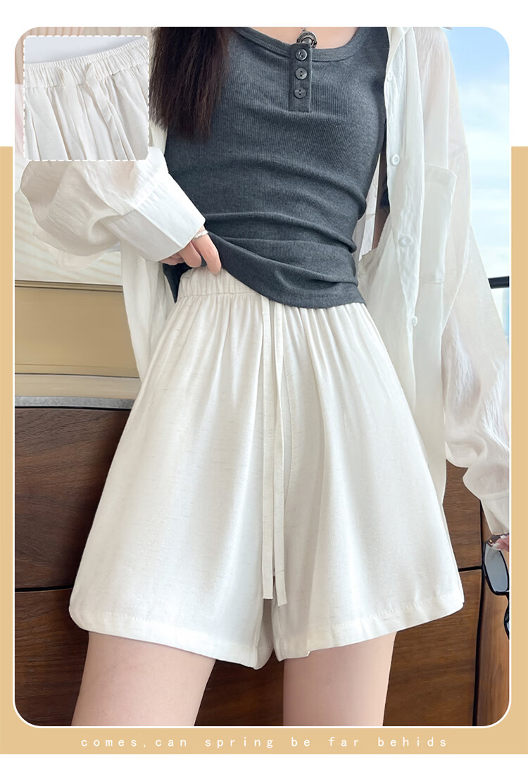 Free Style Tencel Linen Women's Shorts 2026 Summer New Casual Loose Lyocell Wide-Leg A-Line Breathable Cool Five-Point Pants 5