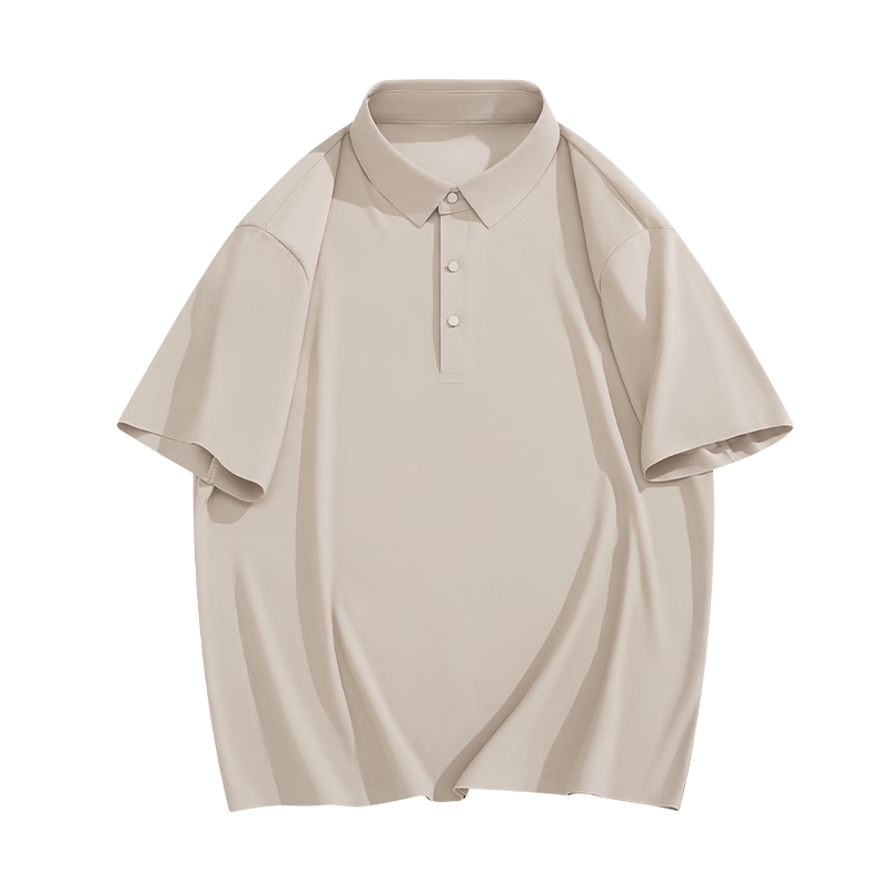 VANCL Men's Polo Shirt Summer New Light Business Casual Short Sleeve Cooling Sun Protection Ice Silk Seamless T-Shirt Beige 2XL