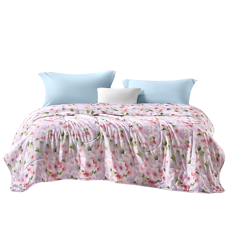 Fuanna Summer Cooling Quilt Machine Washable Seven-Hole Antibacterial Fiber Quilt Naked Sleep Air Conditioning Quilt Summer Double Quilt 203x229cm