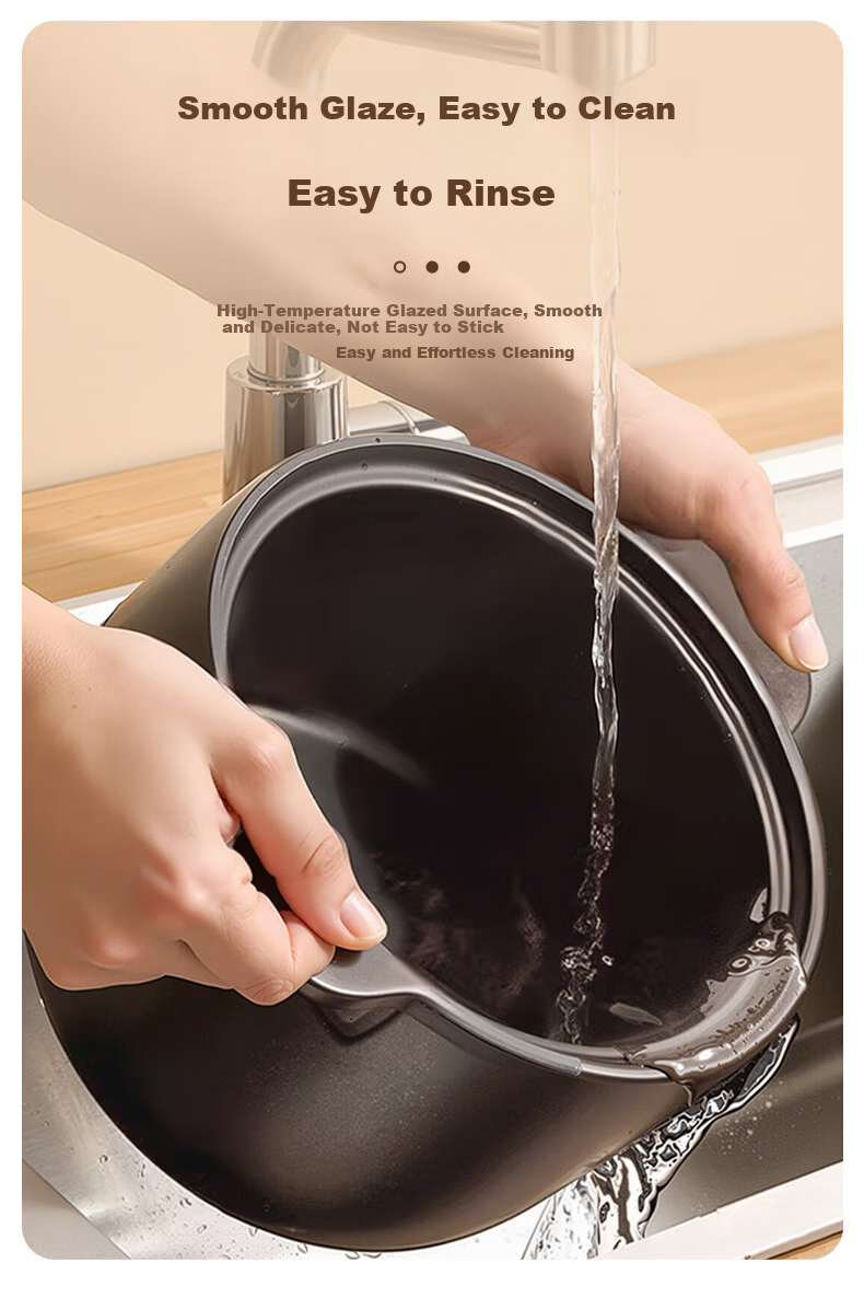 Quanpinwu Ceramic Clay Pot Soup Cooker Gas Stove Safe High-Temperature Resistant 3-4 Person Stew Pot Porridge Cooking Casserole 12