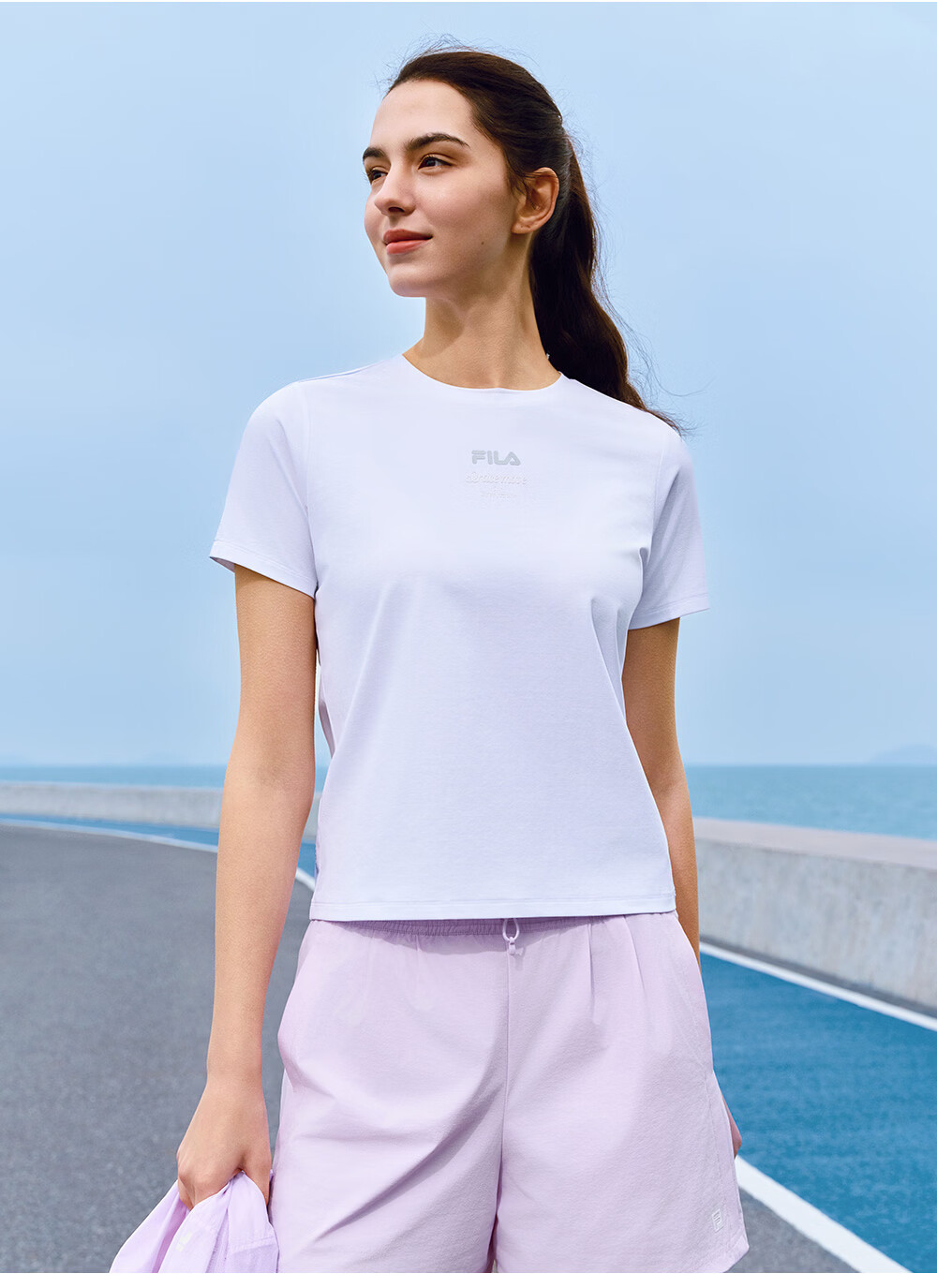 FILA Official Colorful Women's Short Sleeve T-Shirt 2026 Summer Moisture-Wicking Quick-Dry Fitness Sports Yoga Running Tee 20