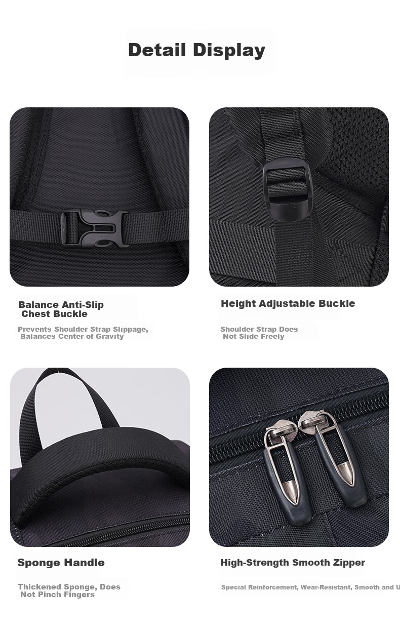 361° High School Student Backpack Large Capacity Water-Resistant Camouflage Black Travel Shoulder Bag for Middle and University Students 17