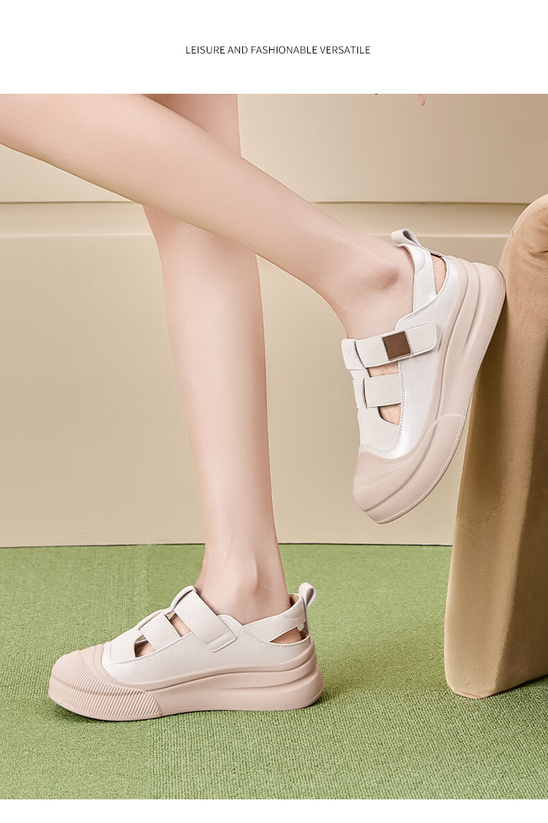 Saturday Casual Women's Sandals 2026 New Summer Thick Sole Height Increasing Lightweight Breathable Sports Sandals for Skirts 8