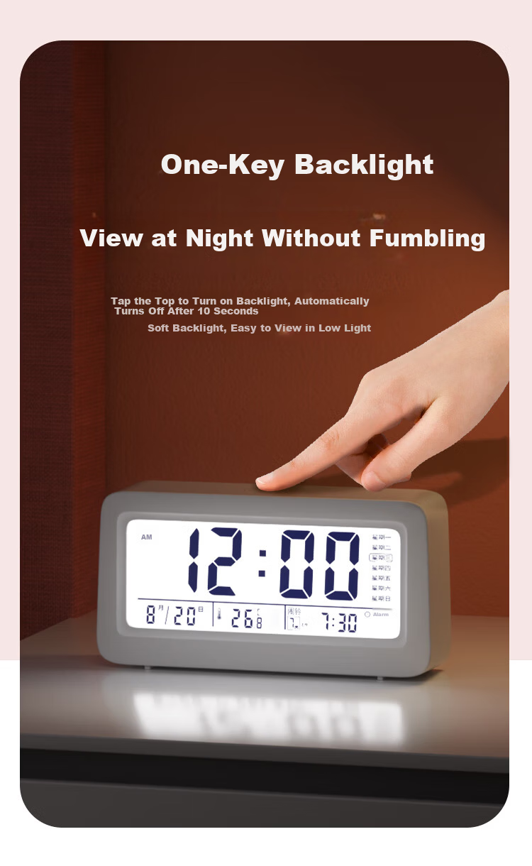 Compas Multifunctional Electronic Alarm Clock Student Wake-Up Device Powerful Wake-Up Children's New Smart Alarm Clock Sky Blue Children's Day Gift Back to School Essential 2