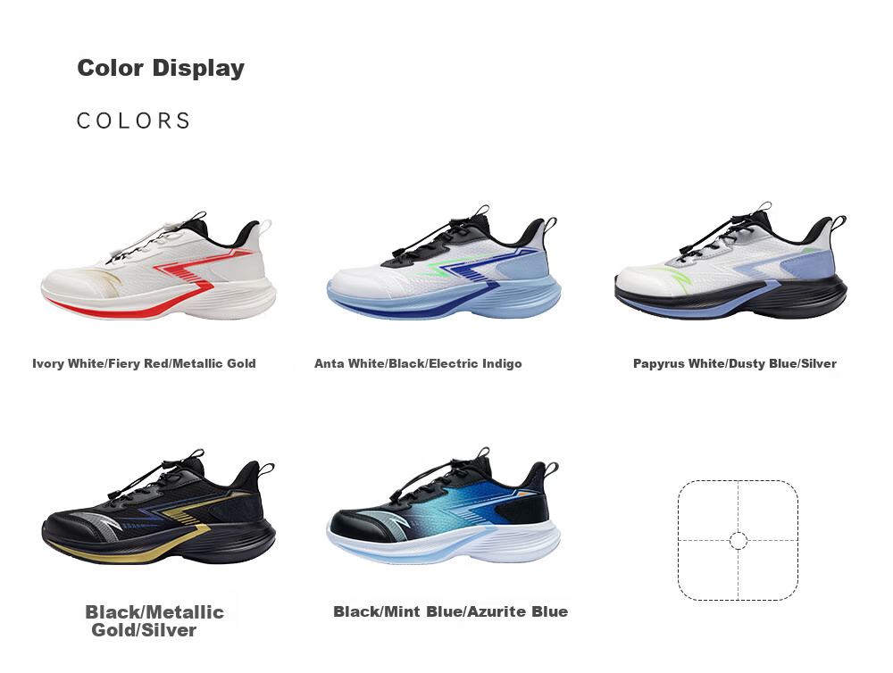 Anta Kids Cloud Running Boys and Girls Running Shoes 2026 Rebound Shock Absorption Sports Shoes Casual Sneakers A12615501H 15