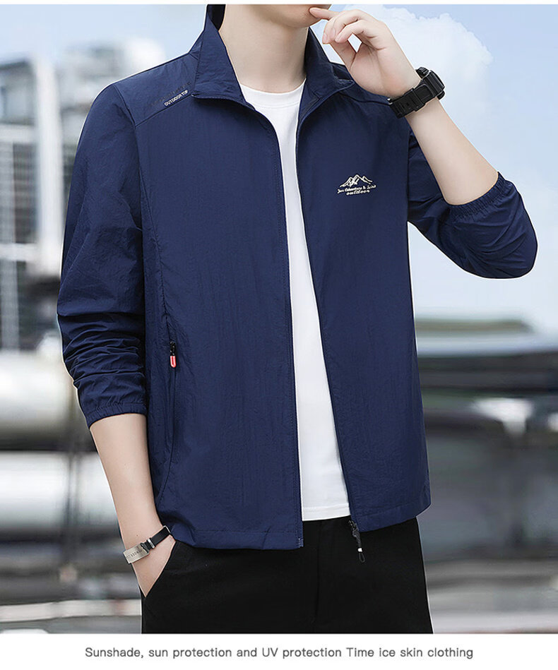 RED DRAGONFLY Men's Sunscreen Jacket Fashion Simple UPF50+ Cooling Lightweight Breathable Comfortable Versatile Skin Jacket 20