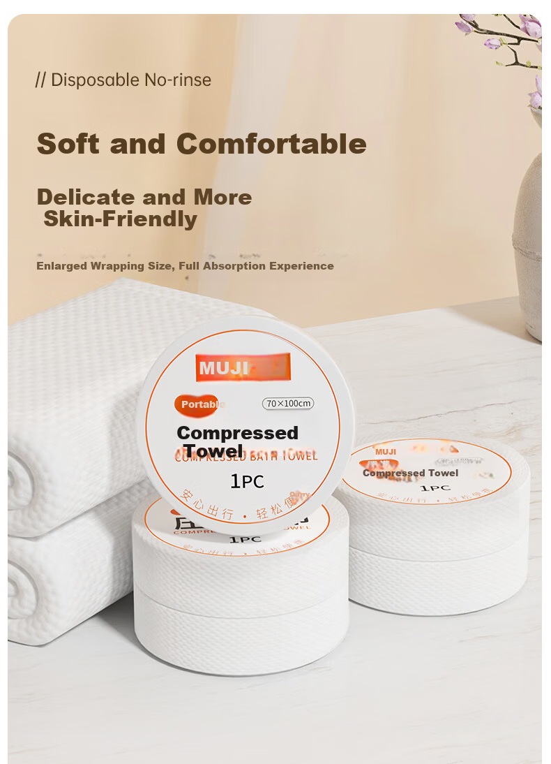 MUJI Travel Disposable 3-Piece Set Single Bed Sheet Duvet Cover Pillowcase Thickened Anti-Dirt Travel Supplies Hotel Peach Rabbit 2