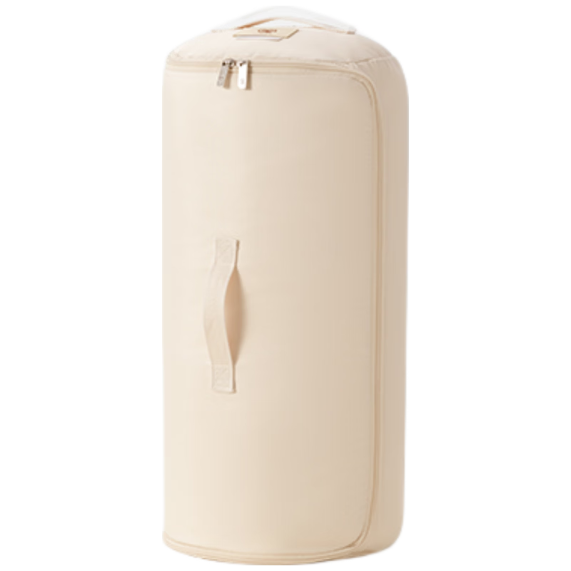 EACHY Cylindrical Quilt Storage Bag, Clothing Organizer Bag, Specialized Packing Bag for Quilts And Bedding, Moving Essential - Milk Apricot Color M