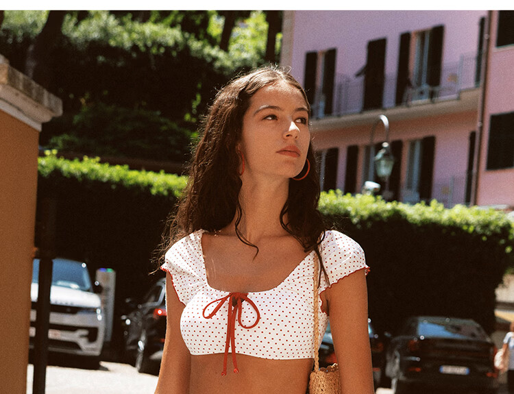 AtlanticBeach Seaside Vacation Two-Piece Swimsuit for Adult Women 2026 New Polka Dot Hot Spring Swimwear with Elegant Skirt 14