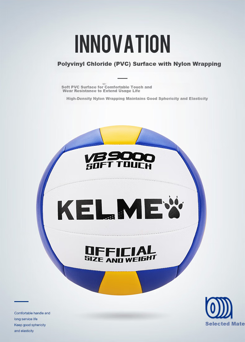 KELME Sewn Volleyball Official Match Indoor Training Size 5 White Blue 1