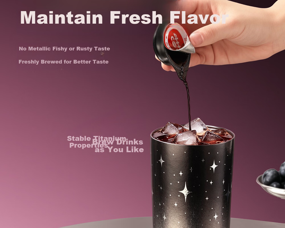 Fuguang Pure Titanium Insulated Water Bottle for Women High-Value Titanium Straw Portable Coffee Tea Cup Gift 16