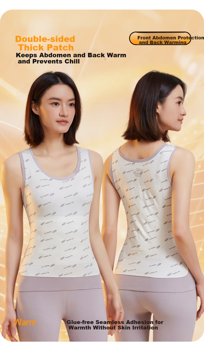 LangSha 90 White Duck Down Warm Vest Women's Winter 10A Antibacterial Camellia Oil Fleece Thermal Base Layer Top 8